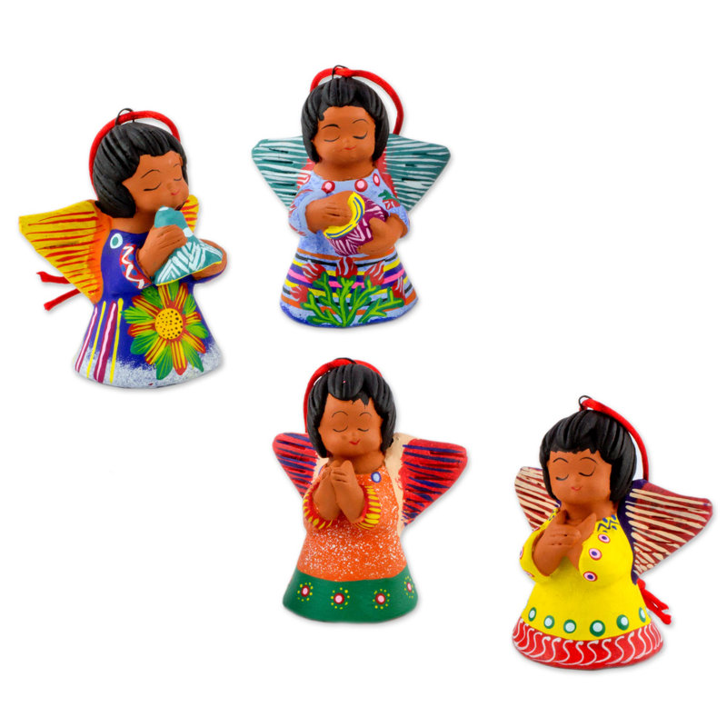 Ensemble de 4 figurines suspendues en céramique