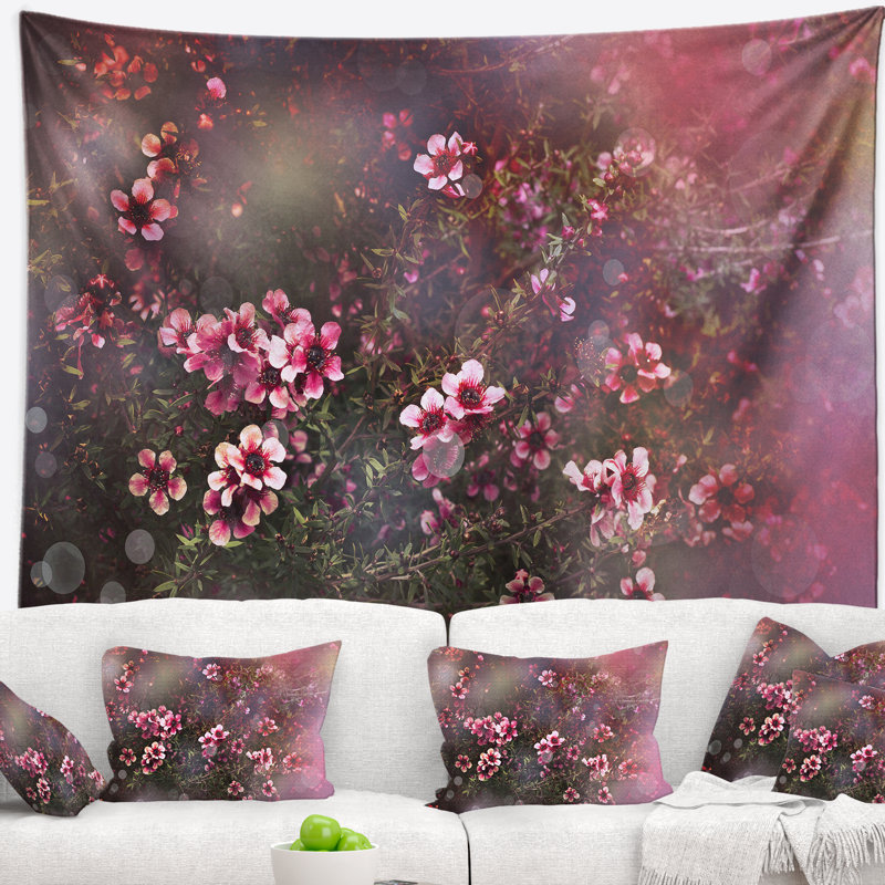 Photographie florale sakura tapisserie japonaise cerise, H 50 po x l 60 po