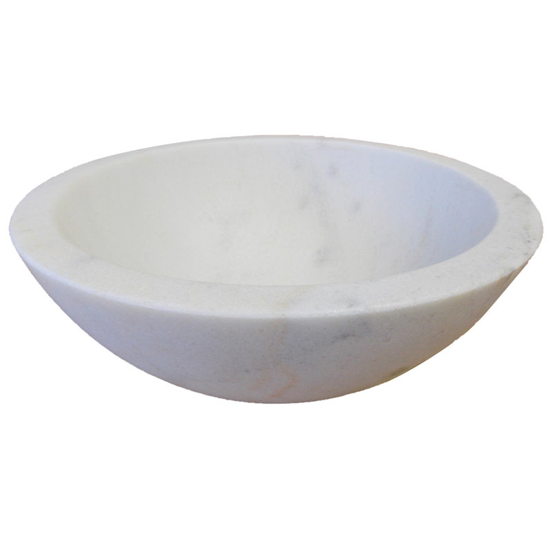 Eden Bath 14'' White Stone Circular Bathroom Sink