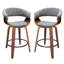 Tabouret pivotant en lin Devlin-791290497