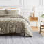 Ensemble de couette réversible Secret Meadow de Southshore Fine Linens, gris, en microfibre doublement brossée à motif floral avec garnissage en fibres synthétiques, comprenant une couette et deux taies d'oreiller, pour lit double/queen.-1223689307-1223766697