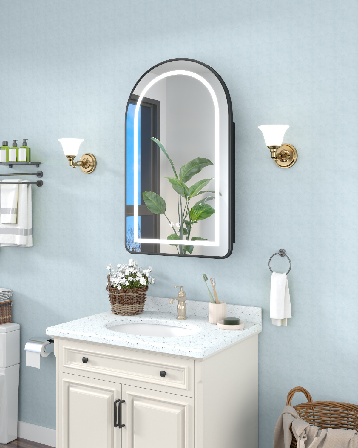 Wrought Studio Black Arched Medicine Cabinet With Mirror - Wayfair Canada