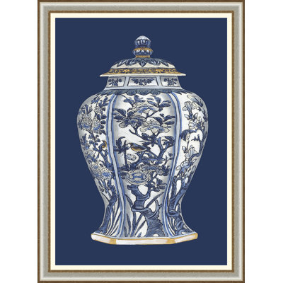 Steverson «Blue and White Porcelain Vase I», impression encadrée