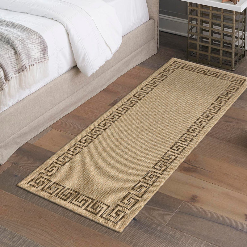 Tapis en polypropylène tissé à la machine Mikayla, Tapis de couloir 2 pi 9 po x 12 pi