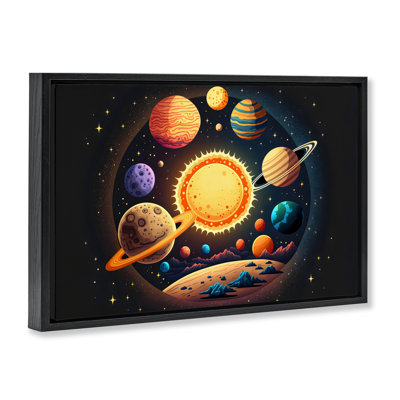 Round Cosmic Solar System Floating Frame, design by Creative Studio