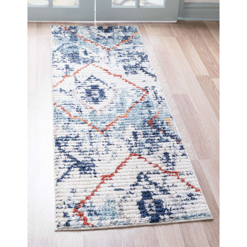 Victorville Abstract Indoor Rug, Runner 2'7" x 10'