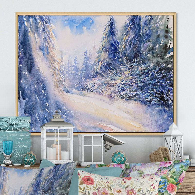 «Magic Winter Landscape under Snow», reproduction de cadre photo sur toile, H 12 po x l 20 po x P 1 po