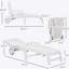 Chaise longue d'extérieur avec rangement Outsunny, imperméable, assemblage rapide, conception pliante, dossier réglable à 5 niveaux, blanc