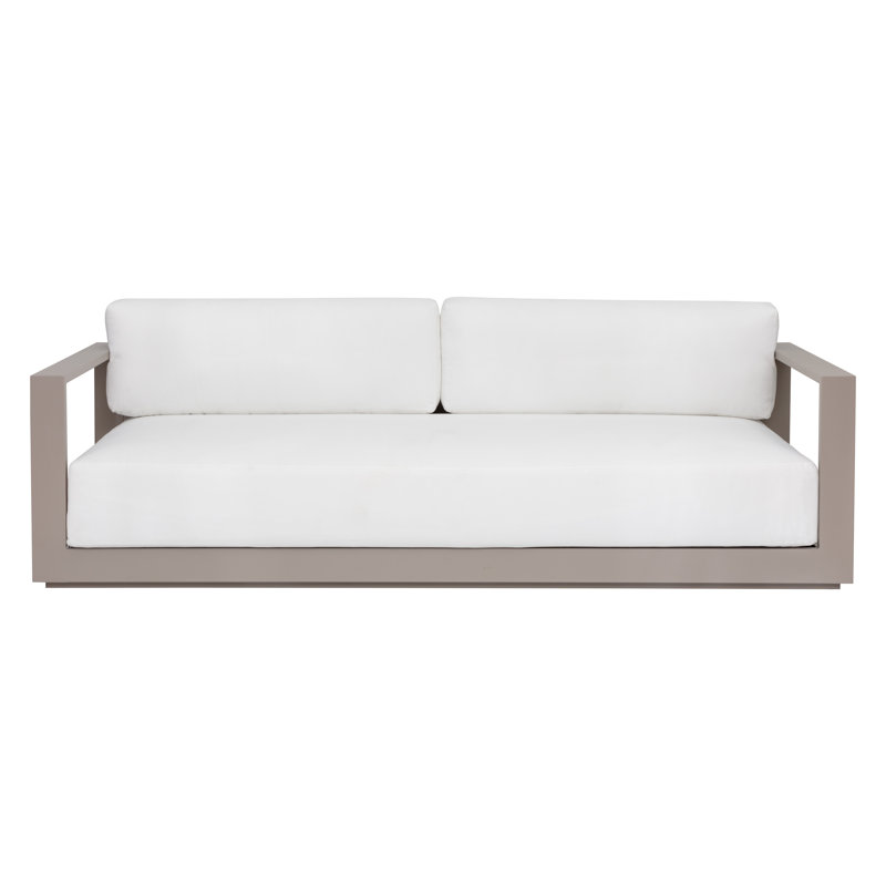 Tavira Outdoor 3 - Seat Patio Sofa, Gray Frame/Stinson White Cushion