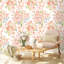Papier peint floral rose pour la chambre à coucher