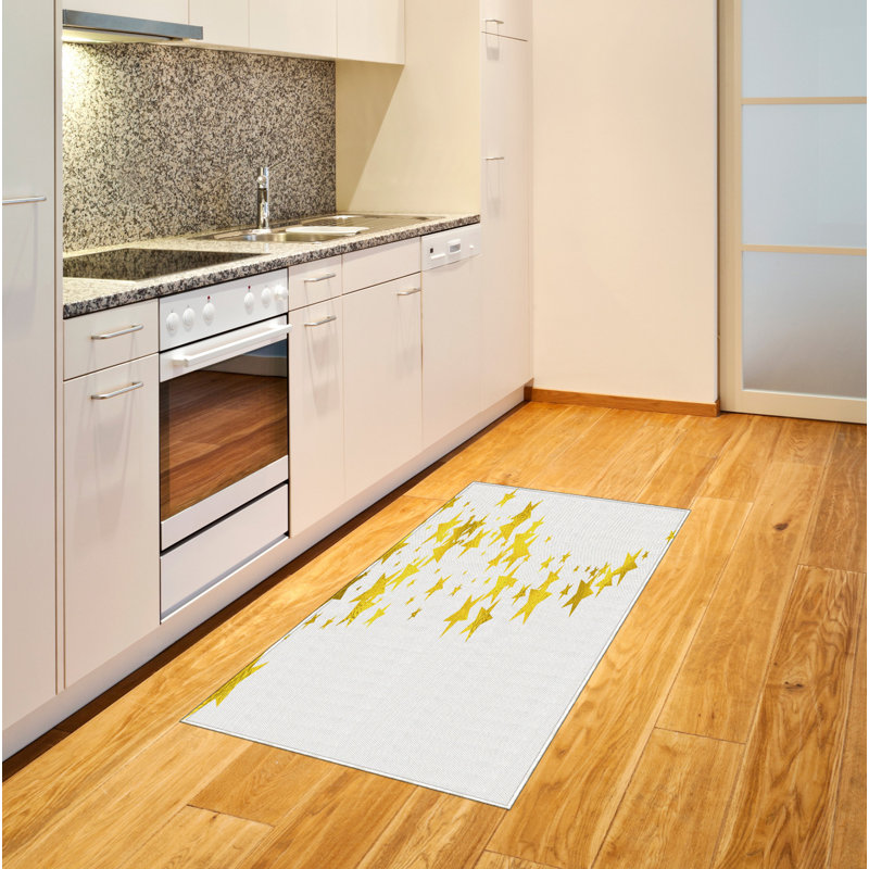 Tapis décoratif à longues fibres en polyester à haute densité Stars, Rectangle 2 pi 7 po x 5 pi