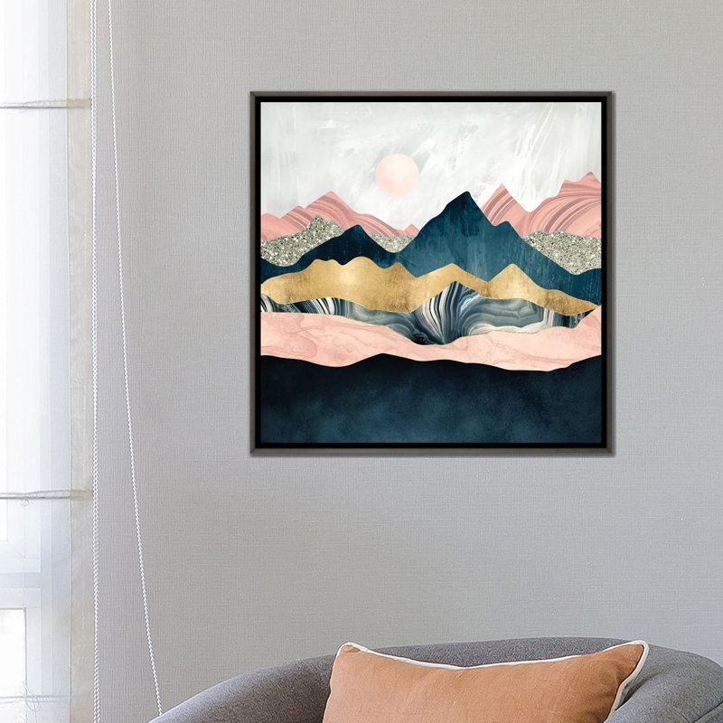 Plush Peaks by SpaceFrog Designs - Print, 26" H x 26" W x 1.5" D, Distressed Black Framed Canvas
