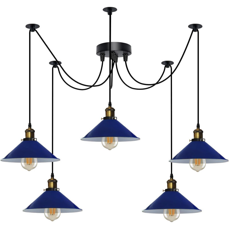 5 - Light Cone Pendant, Navy Blue