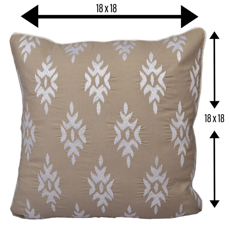 Latitude Run® Cushion Cover Set Of 2. Decorative Throw Pillow Covers Made Of Pure 100% Cotton With Hand Embroidery