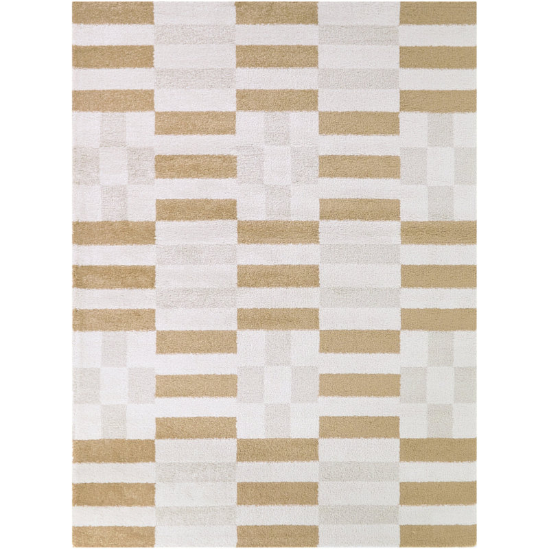 Bardeen Rust Modern Geometric Area Rug, Rectangle 7'10" x 10'