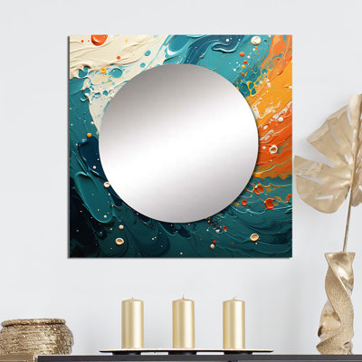 Defanski - Miroir carré abstrait à spirales pour décoration murale