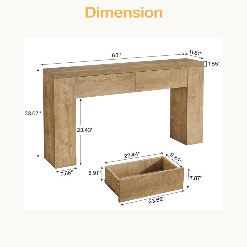 Sofa Table,Hallway Table,Hall Table, Brown
