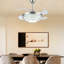 Ventilateur de plafond en cristal argenté avec lumière de 42 pouces