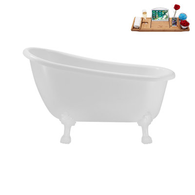 53.1'' x 25.6'' Soaking Acrylic Bathtub