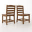Ensemble de 2 chaises d'extérieur brun sans accoudoirs - Matériau PEHD-1920581299
