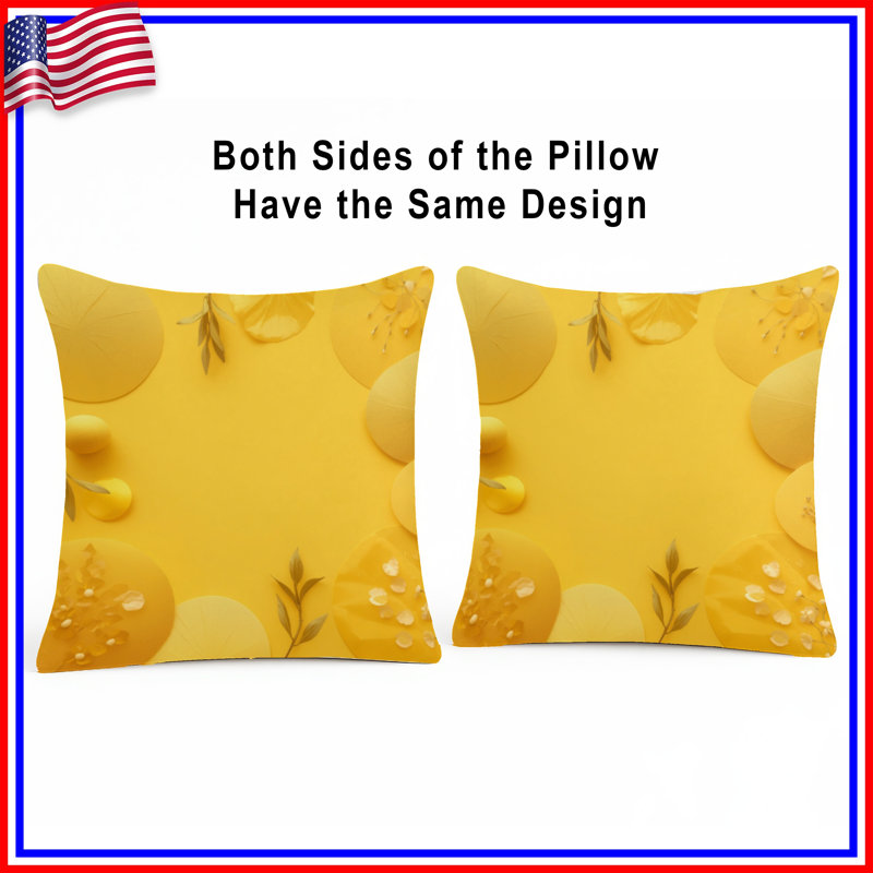 Yellow Floral Arrangement Double Sided Throw Pillows, 20 x 20 inches