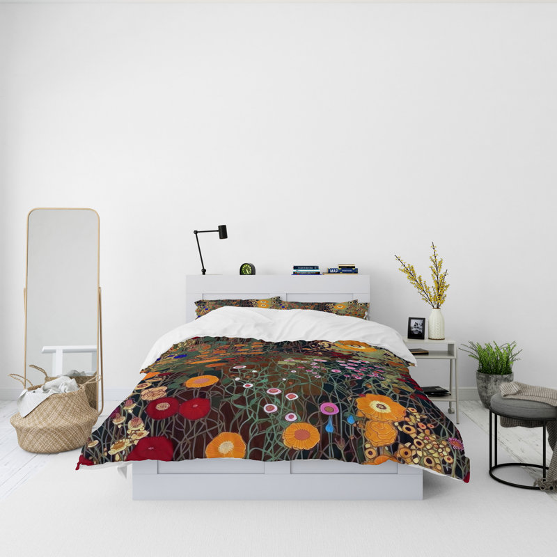 Floral Duvet Cover, Queen Duvet Cover + 2 Queen Shams