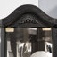 Vitrine de coin vitrée éclairée avec tablettes ajustables