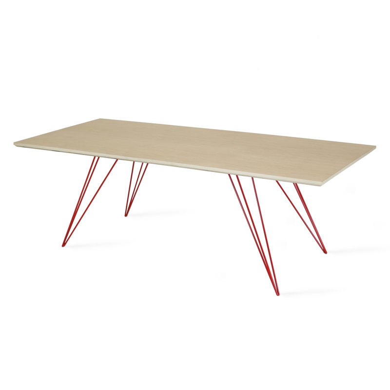 Williams Coffee Table, Red, 18" H x 54" L x 23" W, Maple