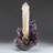 Natural Calcite on Amethyst Cluster