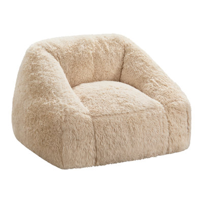 Fauteuil à billes surdimensionné à accoudoirs carrés et trapézoïdaux pour adultes