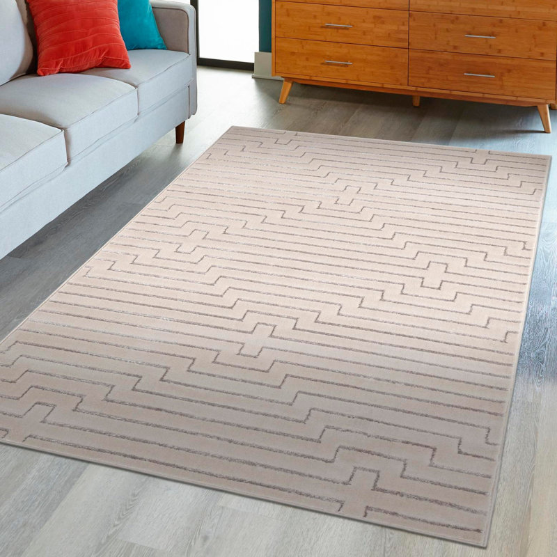 Latitude Run® Mirage Novica Rug White and Silver, Rectangle 5'3" x 7'1"