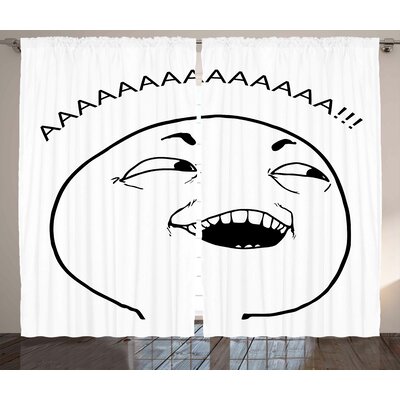 AAAAAAA! Decor Graphic Print and Text Semi-Sheer Rod Pocket Curtain Panels -  East Urban Home, ESTN1609 40421882