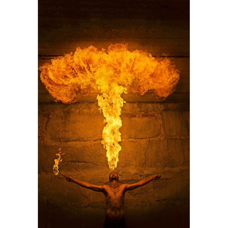 Flames From His Mouth by Blackonix - Wrapped Canvas Print, 46cm H x 30cm W x 3.8 cm D