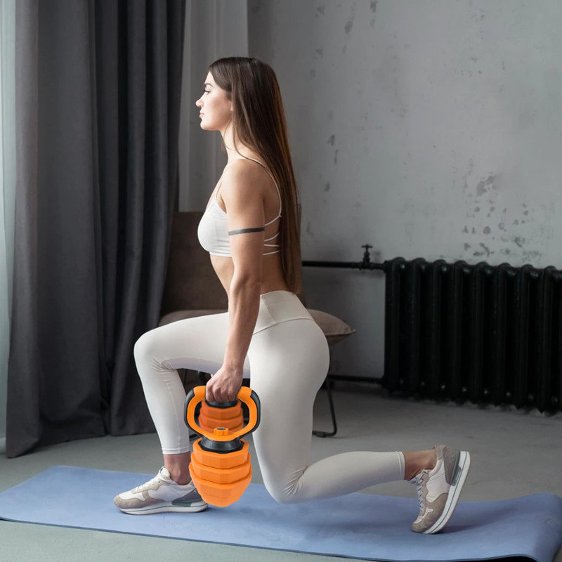 Ensemble de gymnastique à la maison réglable 4 en 1 - haltères de 88 lb, haltères, kettlebell et support à pousser - équipement d'entraînement pour tout le corps