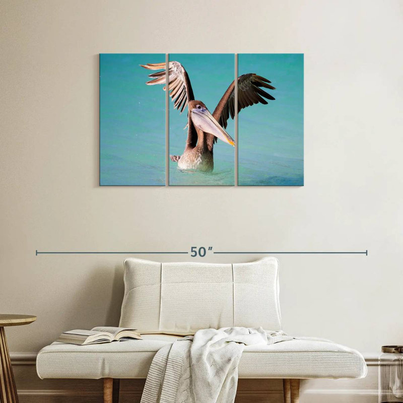 Pelican With Outstretched Wings, 24" H x 38" W