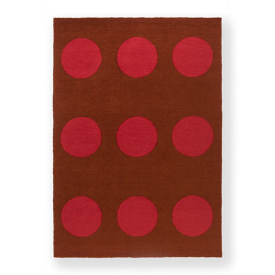 Habitat Festival Hand Tufted Polka Dots Area Rug in Red/Dark Brown