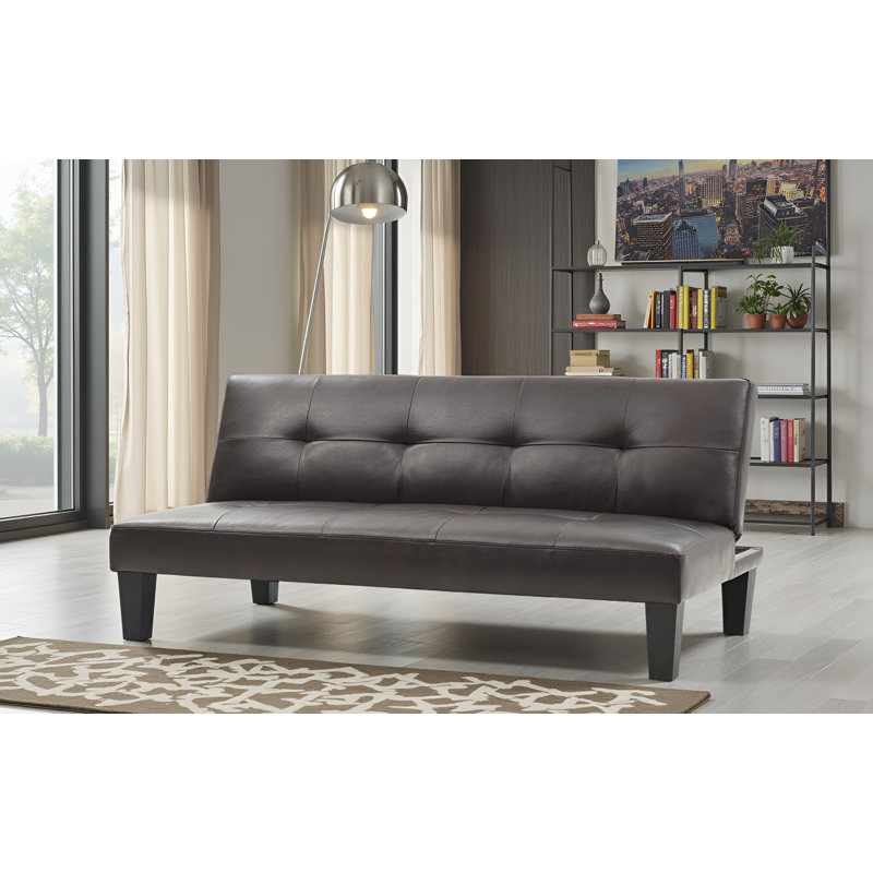 Loures Faux Leather Sofa Bed, Cappuccino