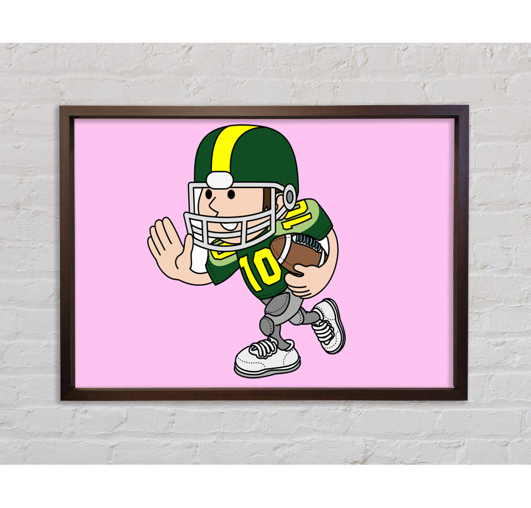 American Football Sport Player Pink - Einzelner Bilderrahmen Kunstdrucke auf Leinwand