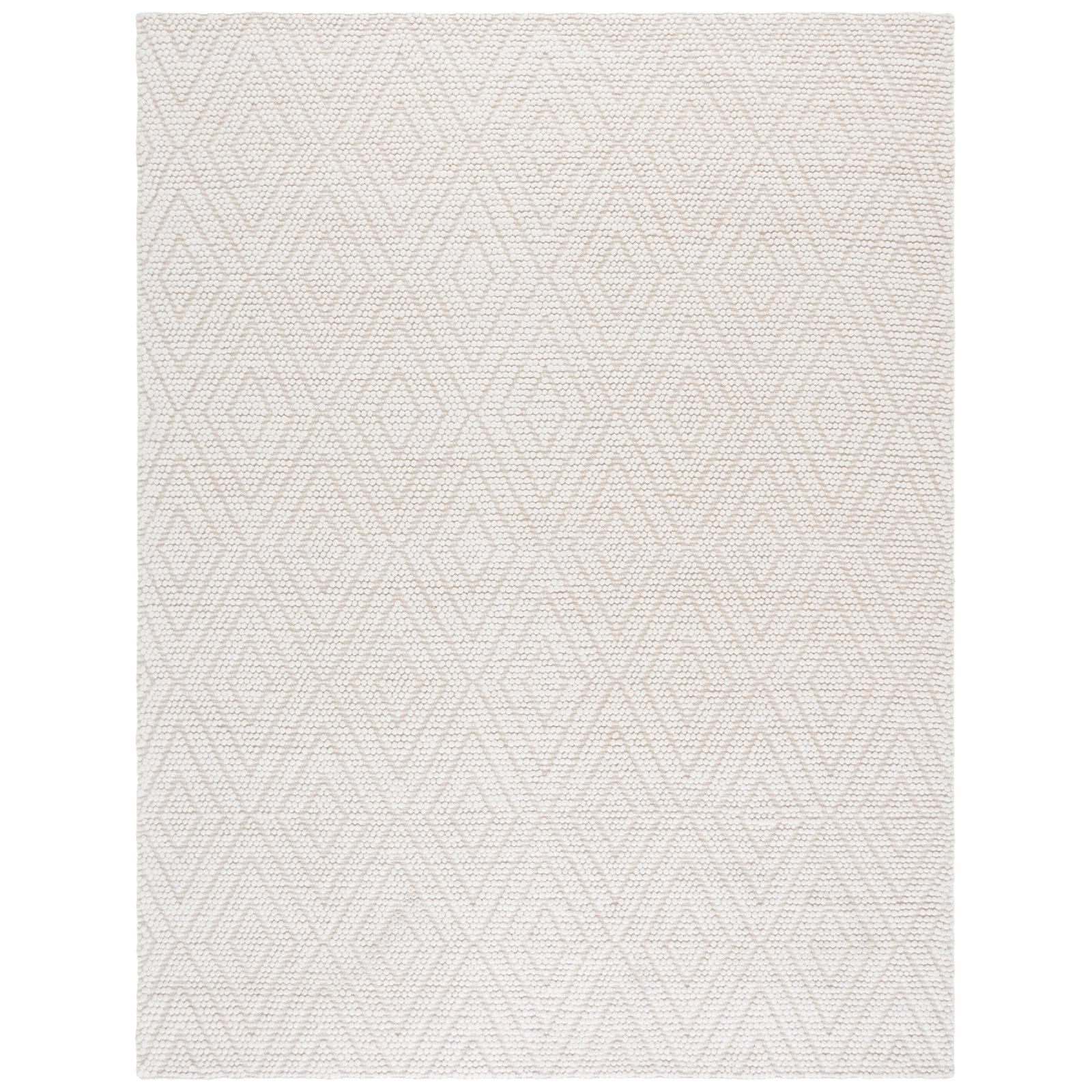 Elle Ivory Hand-Woven Geometric Rug, Rectangle 9' x 12'