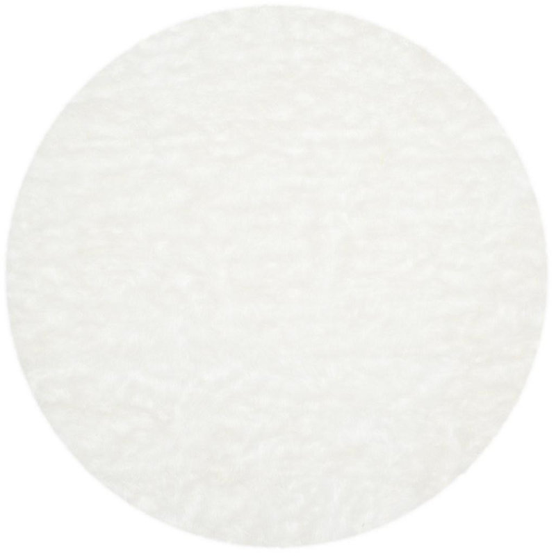 Solid Colour Faux Fur Area Rug, Round 183 cm