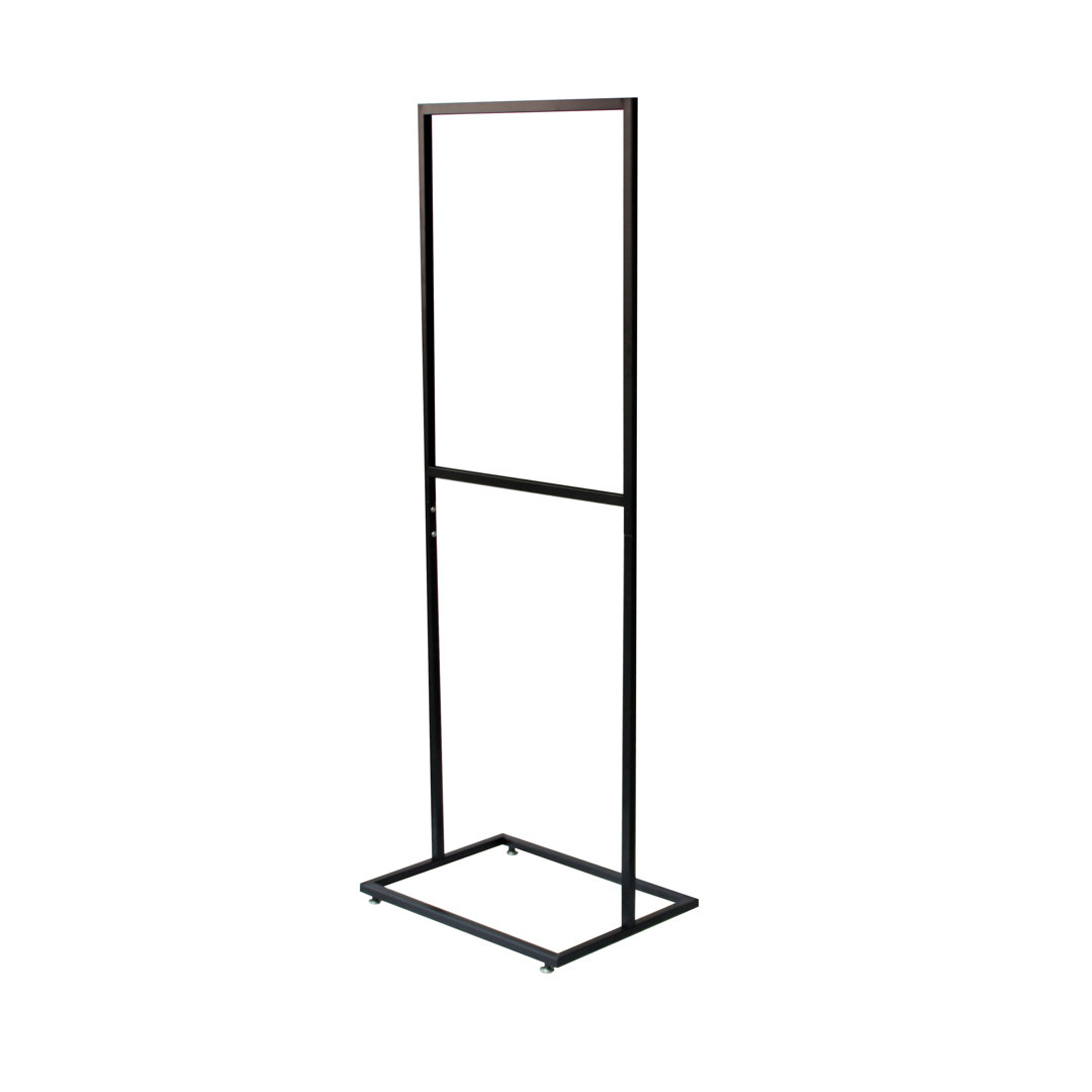 21.5 X 28 Poster Stand For Floor, Top Insert, 2 Sided, With Floor Levelers - Black 119351 FixtureDisplays