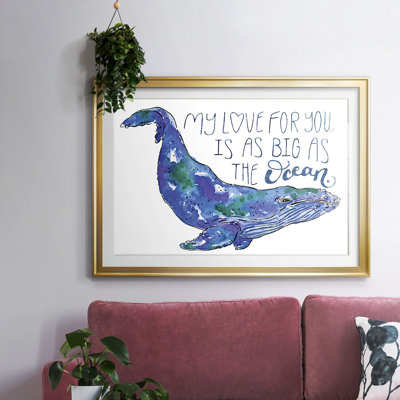 Whale Love II, reproduction d'art encadrée