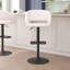 Tabouret de bar contemporain à hauteur réglable en vinyle avec dossier moyen arrondi-128649689-128649691