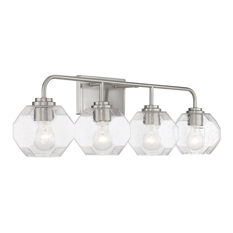 Applique murale Baldwin à 4 lumières pour salle de bain, fini nickel satiné, Nickel satiné, 4 Light