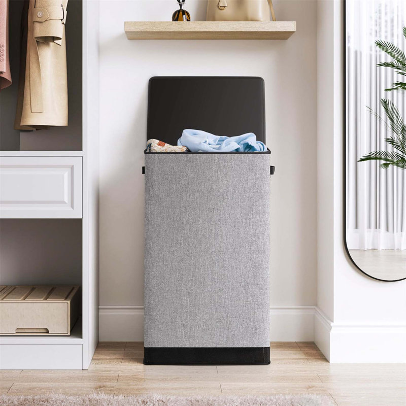 Bhargava Fabric Laundry Hamper with Handles, Grey