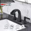 Robinet de lavabo de salle de bain 3 trous avec 2 poignées et drain-120650246