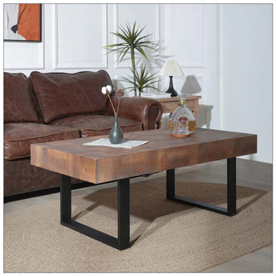 Table basse rustique en bois industriel