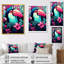 Toucans roses et bleus tropicaux - art mural Toucan-100409331-100409342