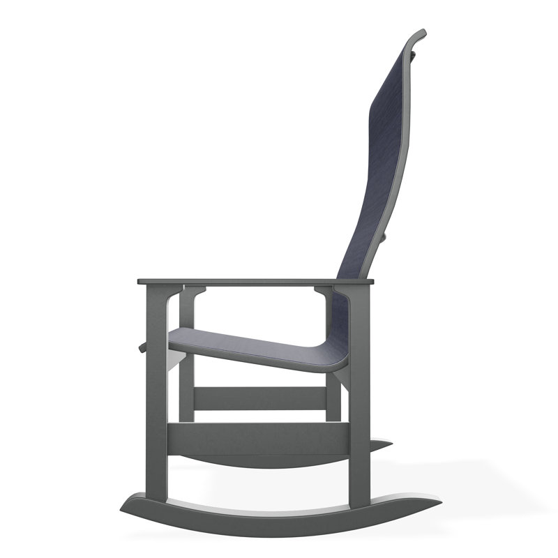 Leeward Polymer Outdoor Lounge Chair, Collect Indigo, Graphite