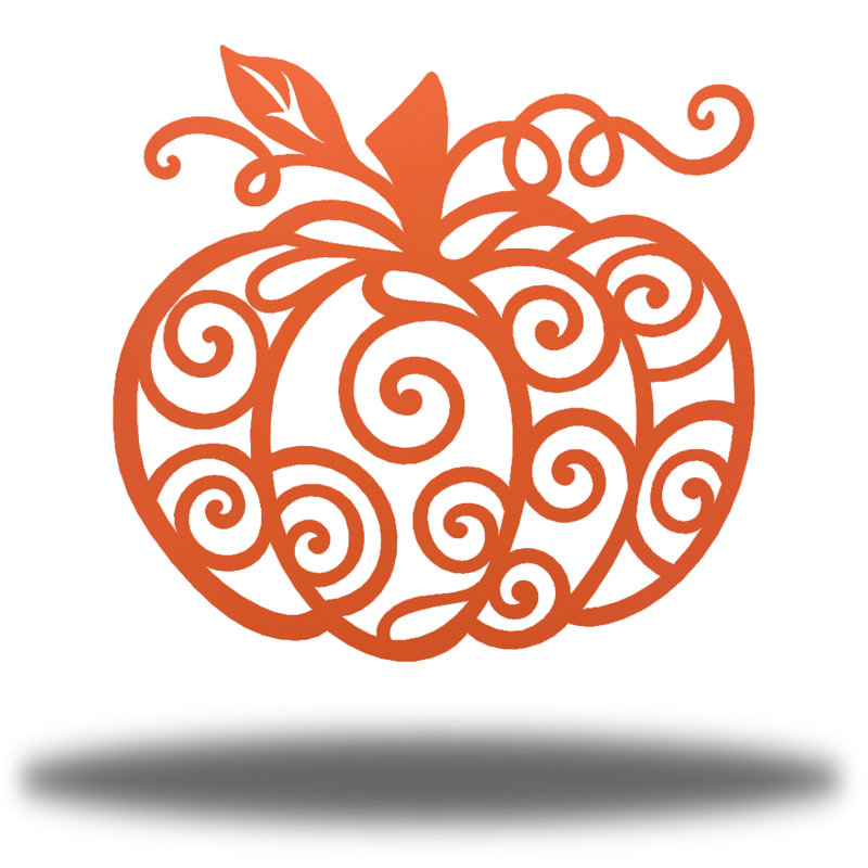 Décoration tourbillon citrouille, H 12 po x l 12 po x P 0,01 po, Corail